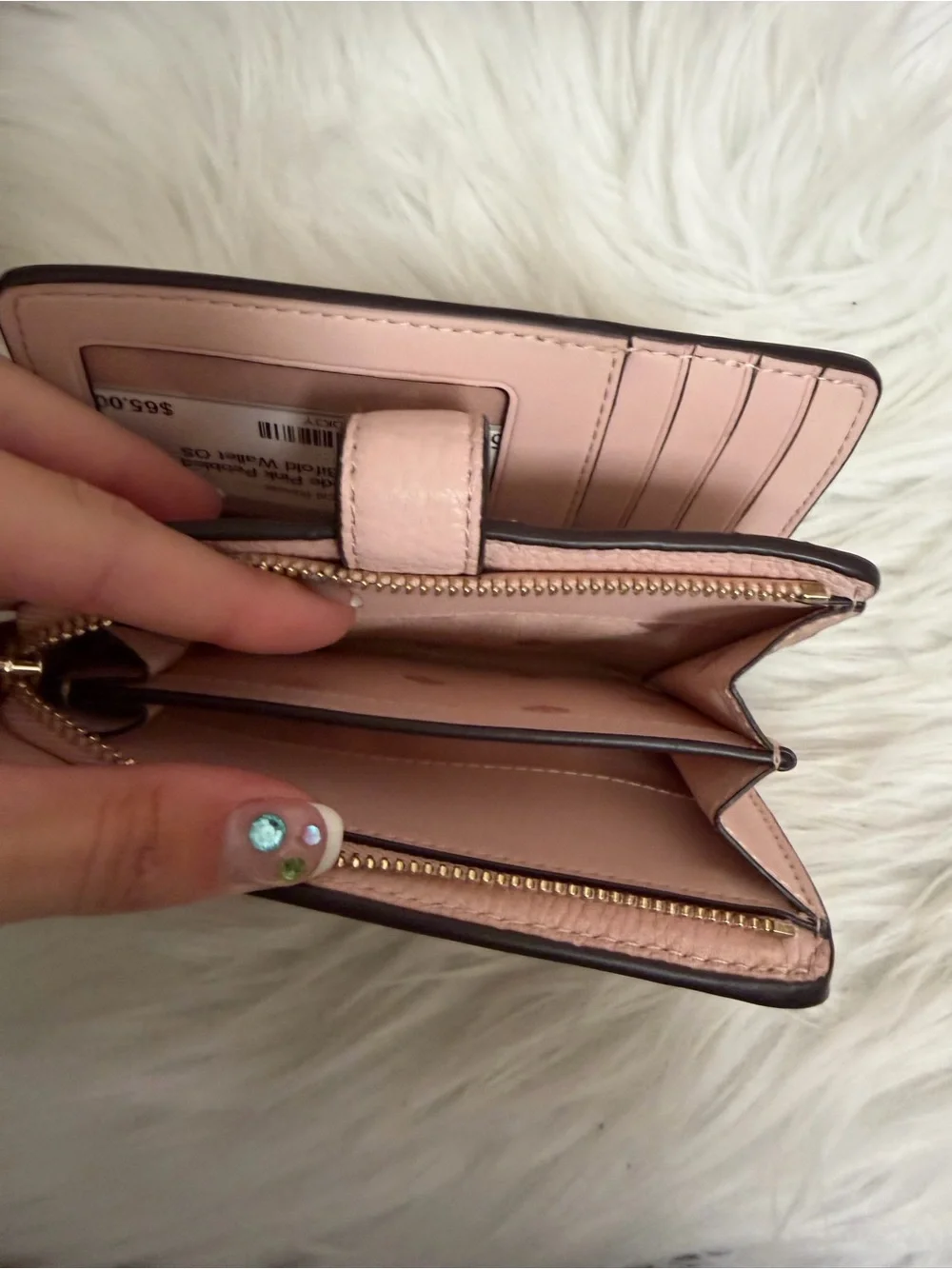 Kate Spade Pink Pebbled Leather Bifold Wallet OS